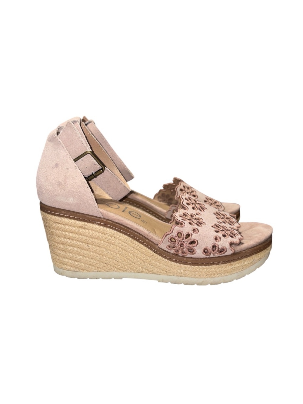 Nicole Nice Taupe Espadrille Wedge Sandals Feminine Coquette Women Size 7.5M
